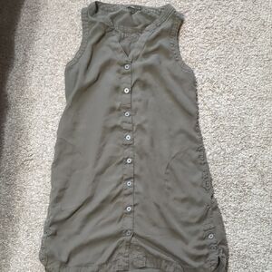 Prana Olive Green Button Front Dress
